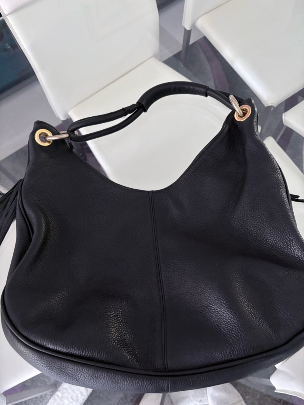 Francesco Rogani Hobo shoulder Bag with Beaded Tassels